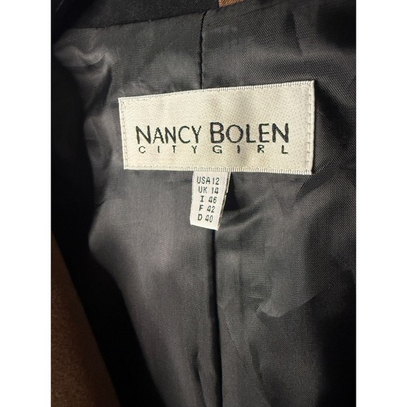 Vintage Nancy Bolen City Girl Patchwork Blazer & Black Top and Skirt Set Size 12 - Picture 3 of 11